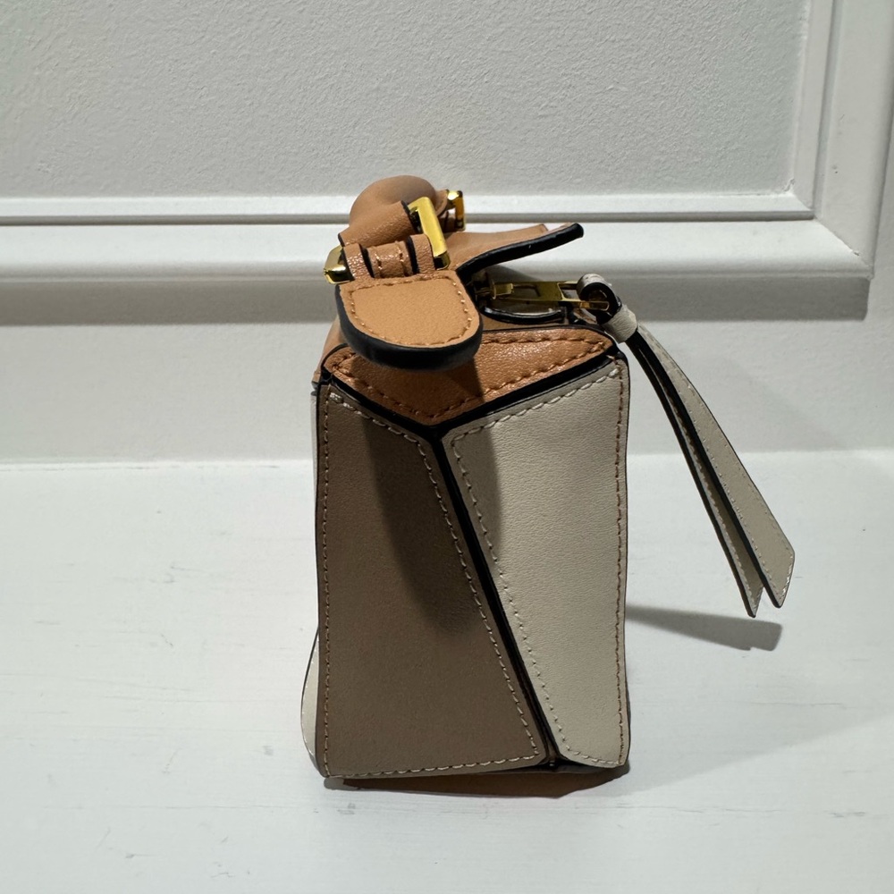 Mini Geo Panel Structured Bag - Brown/Copper/Beige - Picture 8 of 14